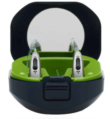 Product model LumiCharge V3: App Controlled Rechargeable Hearing Aid Charger