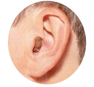 Product model LumiMini Hearing Aid in Use