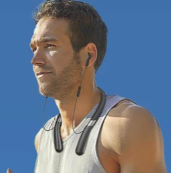 Product model Rechargeable Hearing Aids - Wireless Hands-Free Neckband in Use
