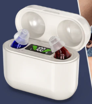 Product model Rechargeable Hearing Aids for Seniors - Digital Personal Sound Aids Pair (CIC) in-Ear PSAP Charger